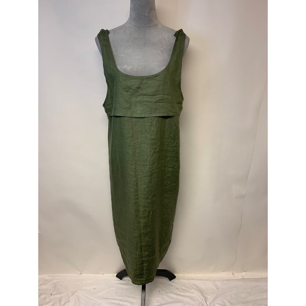 Maggy London BY Jeannene Booher Linen Shift Dress Vintage 80s Womens SZ 14